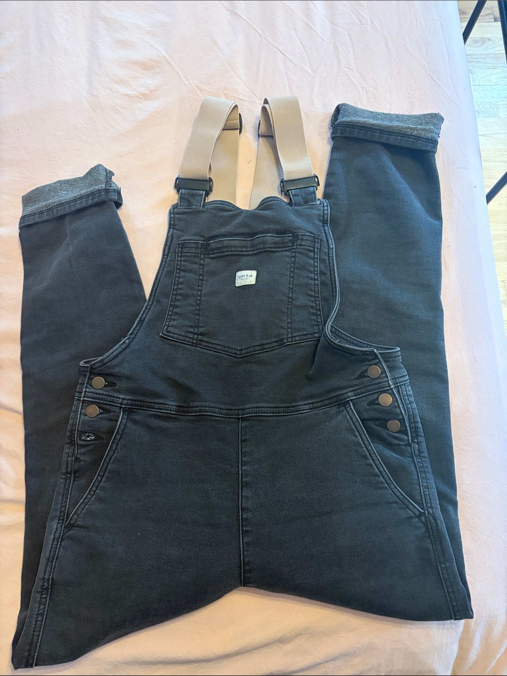 Ripton Black Denim Overalls with Adjustable Straps